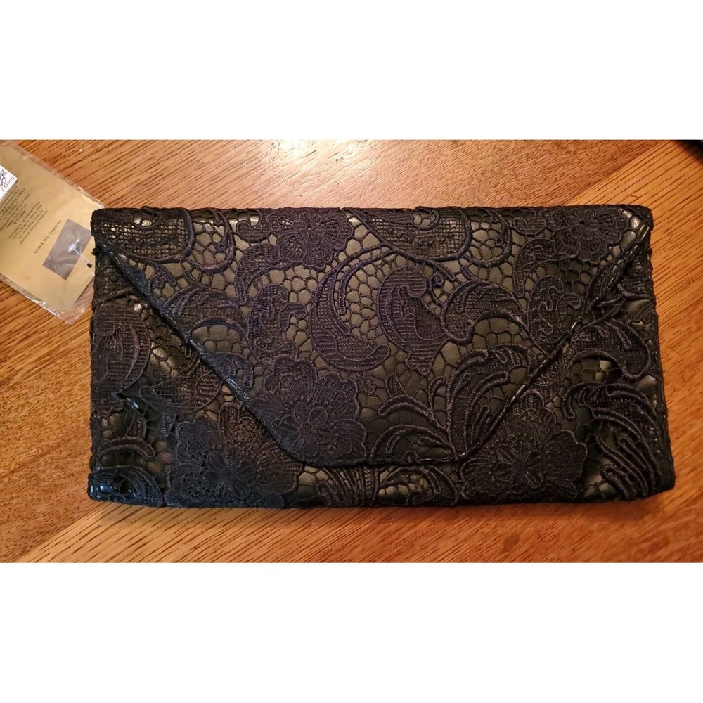 Jessica Simpson Black Lace Envelope Clutch & Victoria's Secret Wristlet Set
